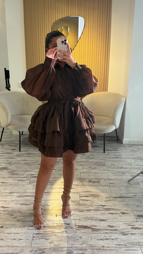 Robe satiné marron