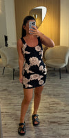Robe fleurs noir