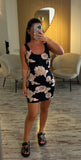 Robe fleurs noir
