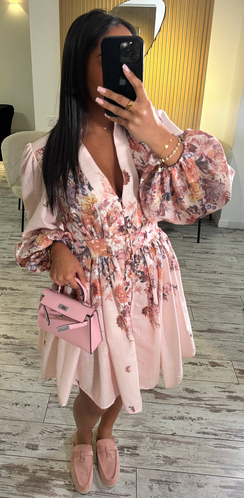 Robe fleuris rose