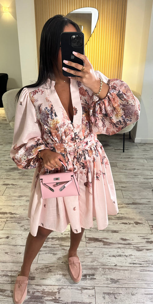 Robe fleuris rose