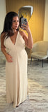 Robe bretelle détails au dos beige