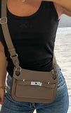 Sac H taupe 100% cuir