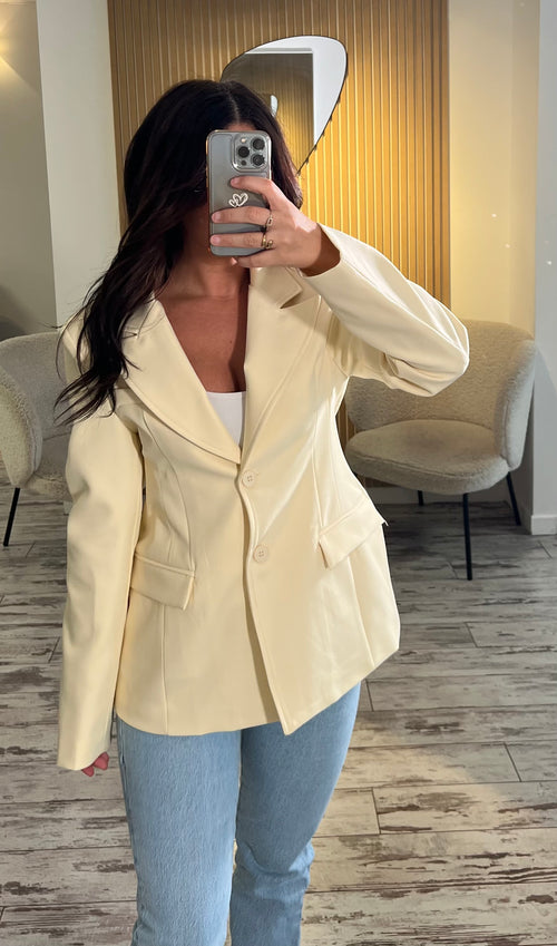 Blazer oversize jaune pastel