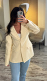 Blazer oversize jaune pastel