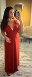 Robe bretelle détails au dos terracotta
