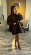 Robe satiné marron