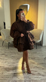 Robe satiné marron