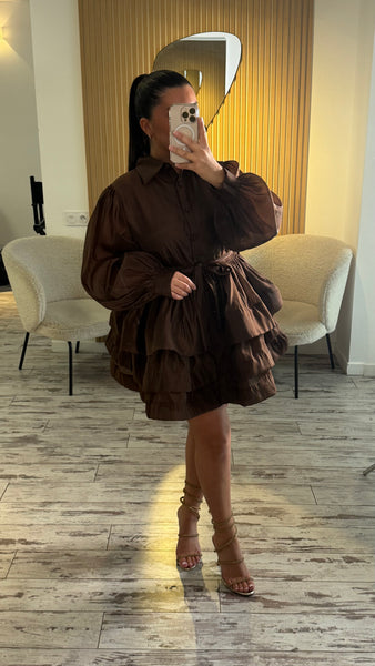 Robe satiné marron