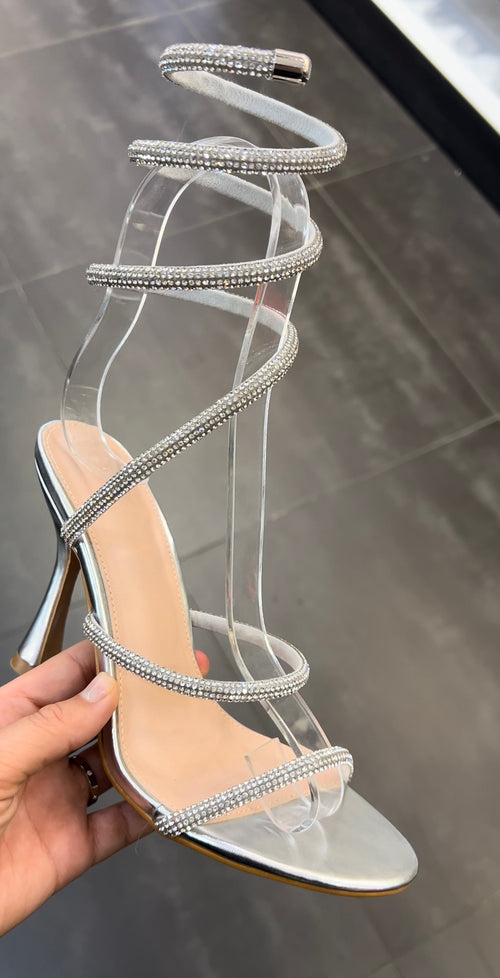Escarpin tornade argent