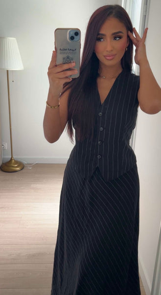 Ensemble à rayures noir et blanc